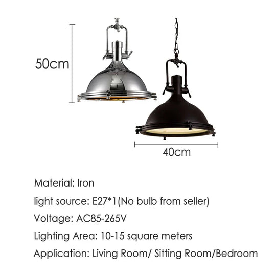 Nora’s Retro Industrial Metal Pendant Light Lights