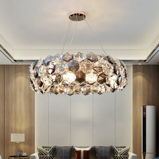 Post - Modern Crystal Wrought Iron Chandelier - Elegance For Dining Rooms Creative Living And