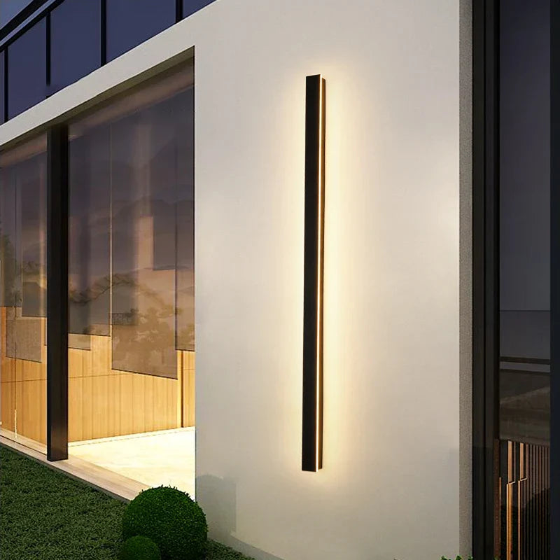 Sleek Outdoor Waterproof Long Strip Wall Lamps - Modern Elegance For Creative Villas Courtyards And