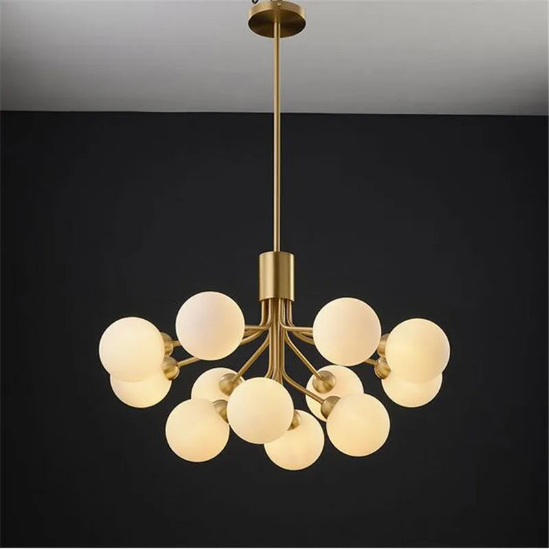 Luxury Gold Nordic Glass Ball Chandelier - Led Magic Bean Apiales Chandeliers For Bedrooms Kitchens