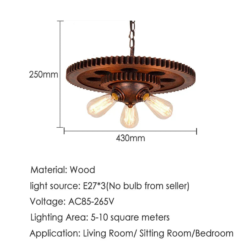 Loft Retro Industrial Iron Chandelier Pendant Lamp - Personality Fixture For Hotel Restaurant Bar