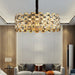 Nordic Golden Modern Led Ceiling Chandelier Dining Room Decoration Lamp Square Round Crystal