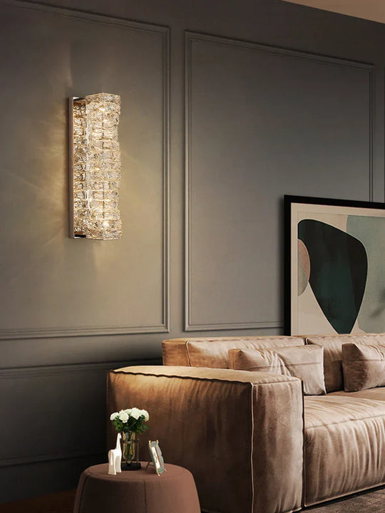 Chloe’s - 3 Color Temperature Wall Lamp Crystal K9 Led Light Chrome Gold Indoor Bright Sconce For