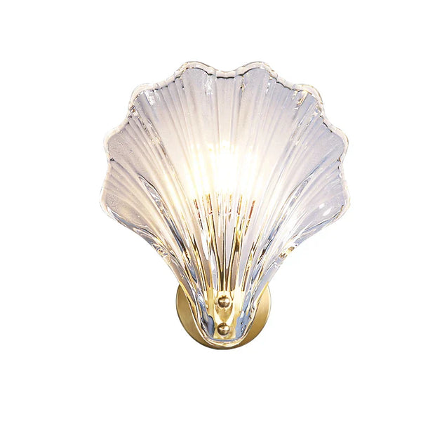 Madison - Fancy Modern Glass Shell Lampshade Indoor Bathroom Waterproof Next Wall Lamp Led Brass