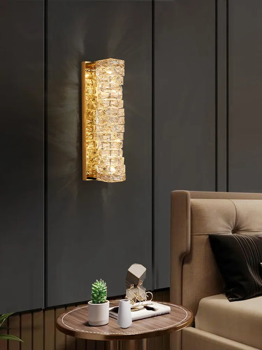 Chloe’s - 3 Color Temperature Wall Lamp Crystal K9 Led Light Chrome Gold Indoor Bright Sconce For