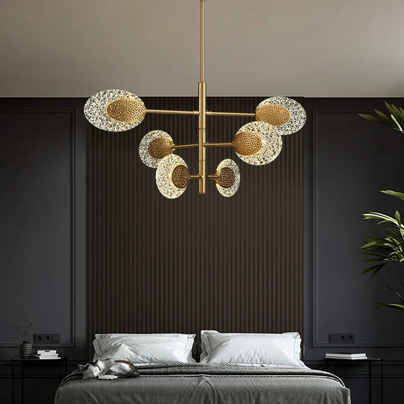 Nordic Post - Modern Light Luxury Glass Art Chandelier - Personalized Elegance For Duplex Buildings