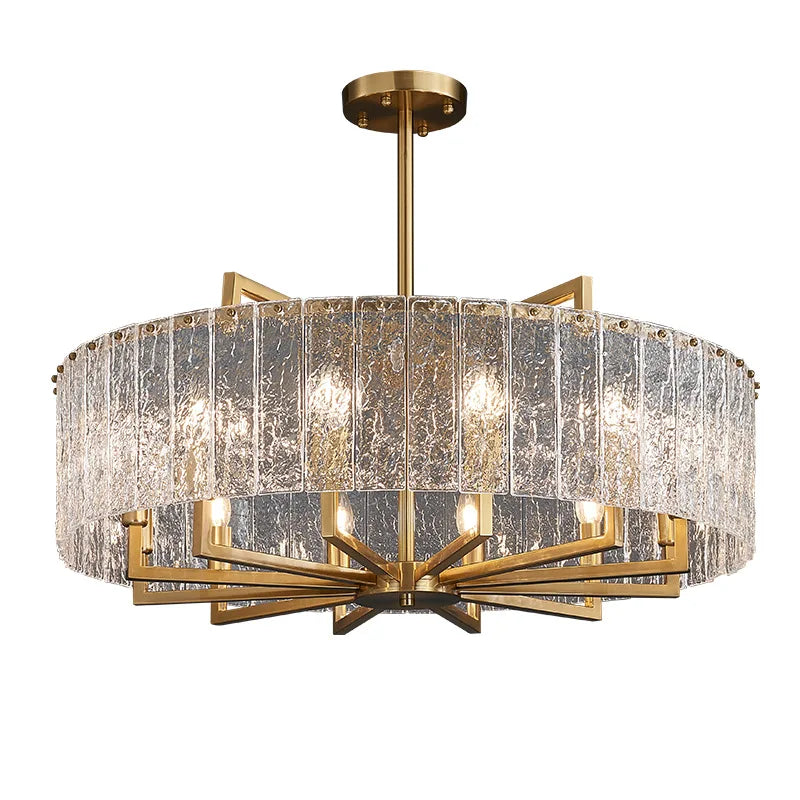 New Modern Glass Chandelier - Luxury Round Design With Creative Gold Accents For Stylish Home