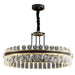 Crystal Chandelier - Modern Minimalist Led Black Leather Design For Living Rooms Bedrooms And