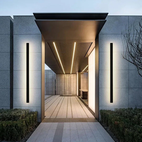 Sleek Outdoor Waterproof Long Strip Wall Lamps - Modern Elegance For Creative Villas Courtyards And