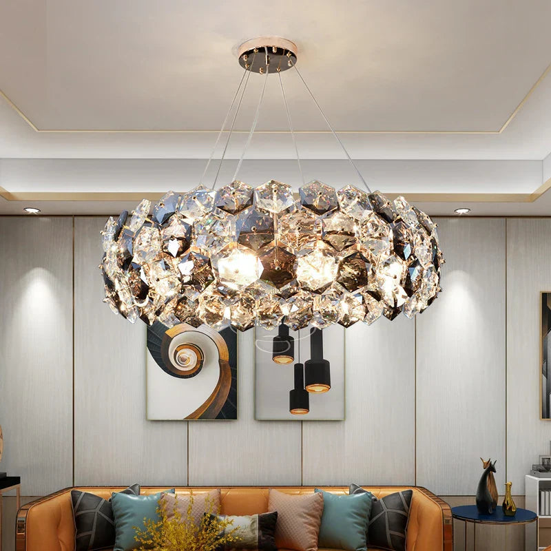 Post - Modern Crystal Wrought Iron Chandelier - Elegance For Dining Rooms Creative Living And