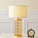 American Golden Wrought Iron Hollow Pattern Table Lamp - Luxury Bedside Led Desk Lighting