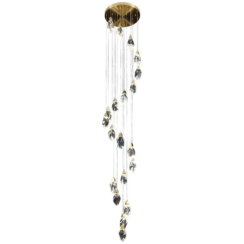 Elegant Light Luxury Crystal Chandelier - Perfect For Staircases Living Rooms Duplexes Villas And