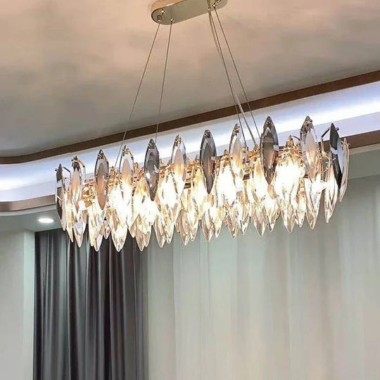 Elegant Round Gold Led Crystal Chandelier - A Modern Luxury Lighting Fixture For Dining Rooms