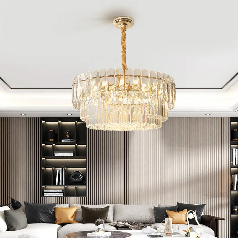 Modern Crystal Led Pendant Lights - Gold Elegance For Living Rooms Kitchens Dining And Bedrooms In