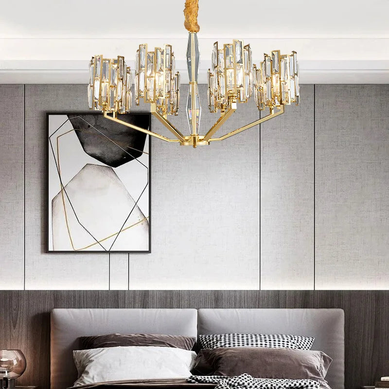 Stainless Steel Living Room Dining Chandelier - Designer Post - Modern Elegance For Villas And