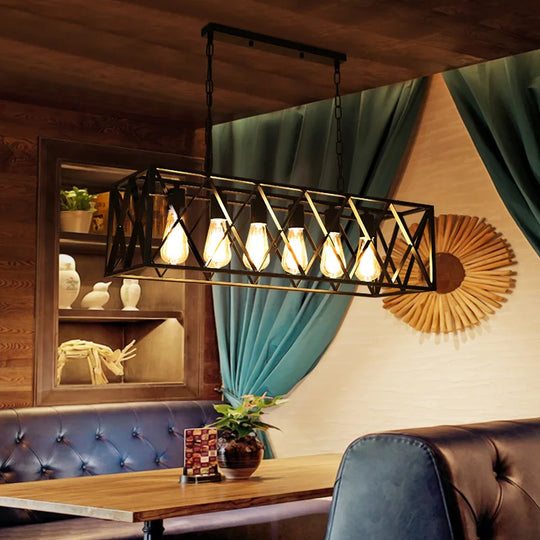 Elena’s Retro Loft 6 Bulb Industrial Chandelier Pendant Lights