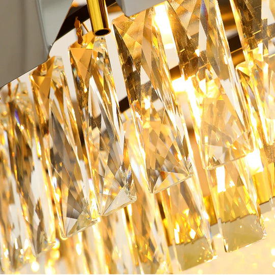 Stainless Steel Light Luxury Crystal Chandelier - A Postmodern Marvel For Living Rooms Simple