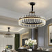 Crystal Chandelier - Modern Minimalist Led Black Leather Design For Living Rooms Bedrooms And