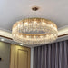 Elegant Led E14 Postmodern Gold Chandelier - A Ring Tassel Crystal Fixture For Dining Rooms Adding