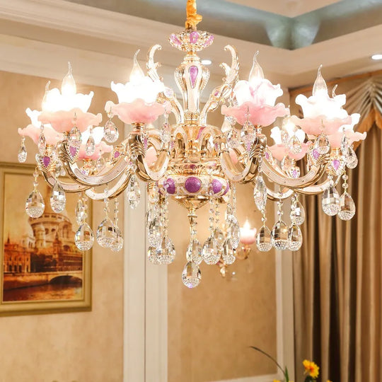 European Style Crystal Chandelier - Elegant Zinc Alloy Pendant Lighting For Modern Decor Chandelier