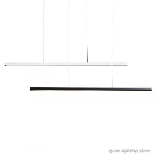 Sleek Wooden Line Led Pendant Lamp - Modern Minimalist Lighting For Office Dining Room Cafe And Bar