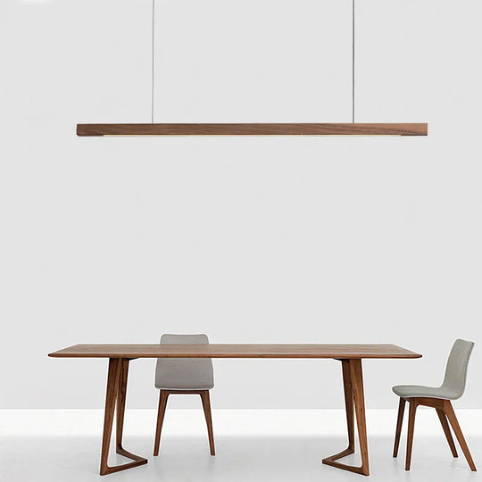 Japanese - Inspired Black Walnut Pendant Light - Nordic Minimalist Design For Dining Tables Offices