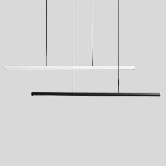 Sleek Wooden Line Led Pendant Lamp - Modern Minimalist Lighting For Office Dining Room Cafe And Bar