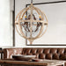 Astra - Retro Solid Wood Led Hanging Chandelier Pendant Light