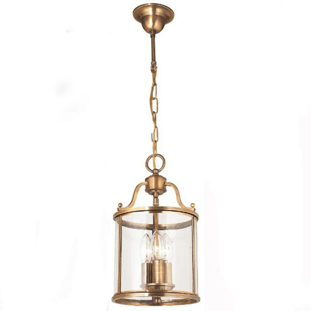 American Vintage Copper Chandelier - Solder Glass Birdcage Design For Hotel Lobbies Aisles