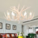 European Country Led Antler Chandelier - Retro Resin Deer Horn Ceiling Lamp For Home Kitchen Decor