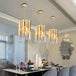 Round Gold K9 Crystal Led Chandelier For Living Spaces - Dining Bedroom And More Pendant Lights