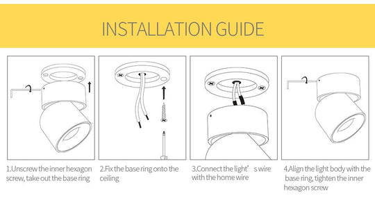 Lily’s Led Ceiling Light Surface Mounted With 360° Round Curve Rotation