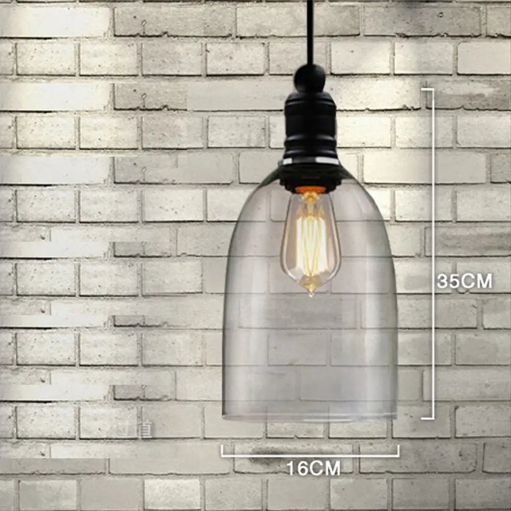 Edison Vintage Glass Pendant Lamp - Retro Loft Industrial Lighting Fixture Lights