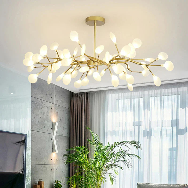 Modern Led Firefly Chandelier - Contemporary Ceiling Pendant Lamp For Living Room Bedroom Kitchen