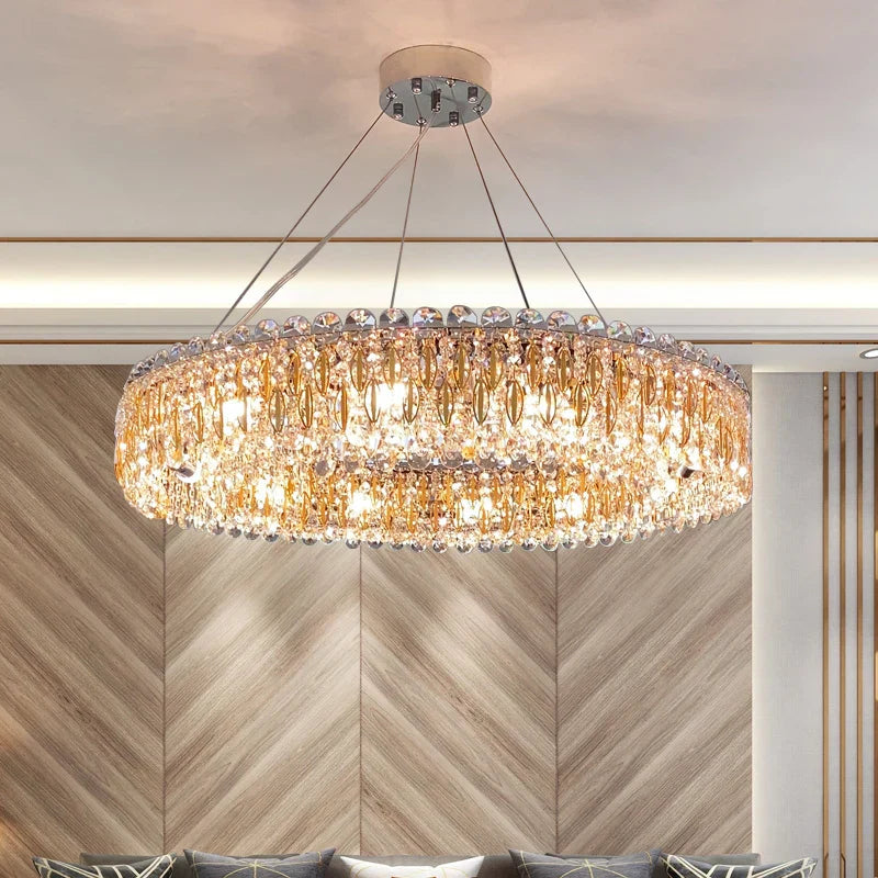 New Light Luxury K9 Crystal Chandelier - Chrome Elegance For Living Dining And Bedrooms Chandelier