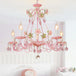 Contemporary Pink Ceiling Chandelier - E14 Led Lighting With Crystal Iron And Ceramic Accents