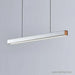 Sleek Wooden Line Led Pendant Lamp - Modern Minimalist Lighting For Office Dining Room Cafe And Bar