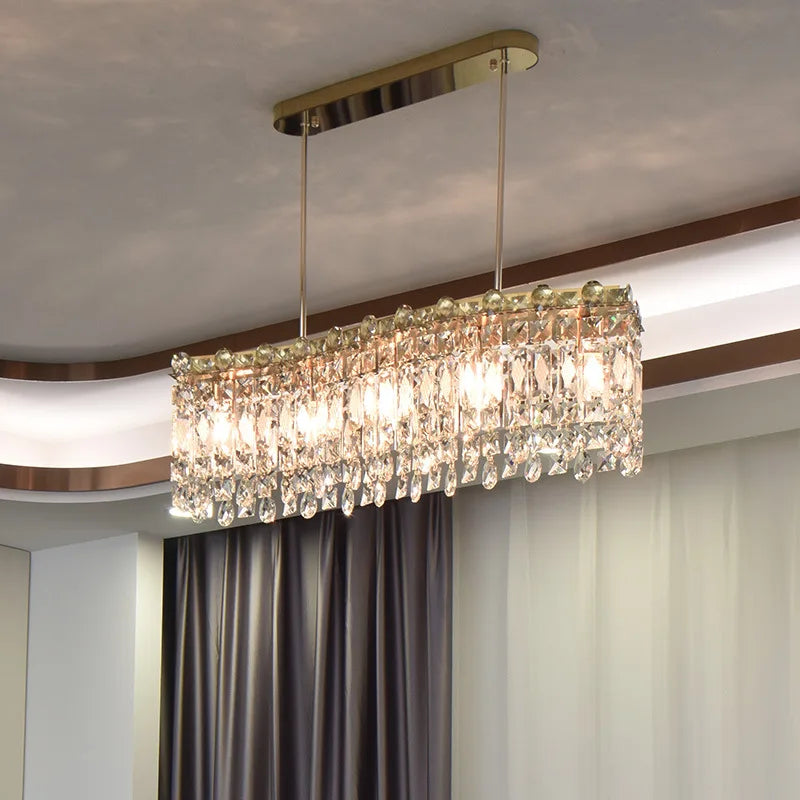 Elegant Led E14 Postmodern Gold Chandelier - A Ring Tassel Crystal Fixture For Dining Rooms Adding