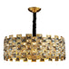 Nordic Golden Modern Led Ceiling Chandelier Dining Room Decoration Lamp Square Round Crystal