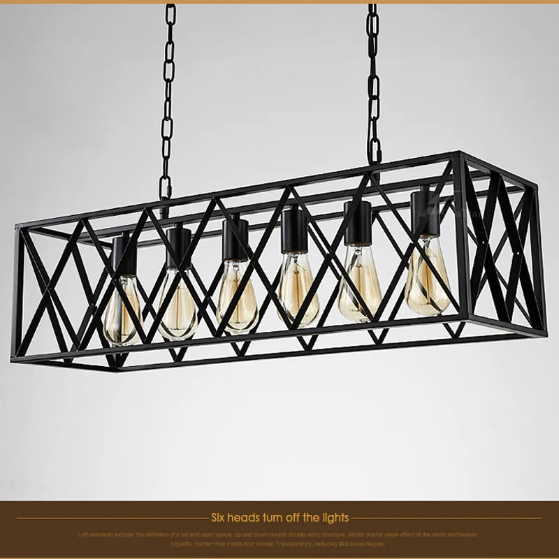 Elena’s Retro Loft 6 Bulb Industrial Chandelier Pendant Lights