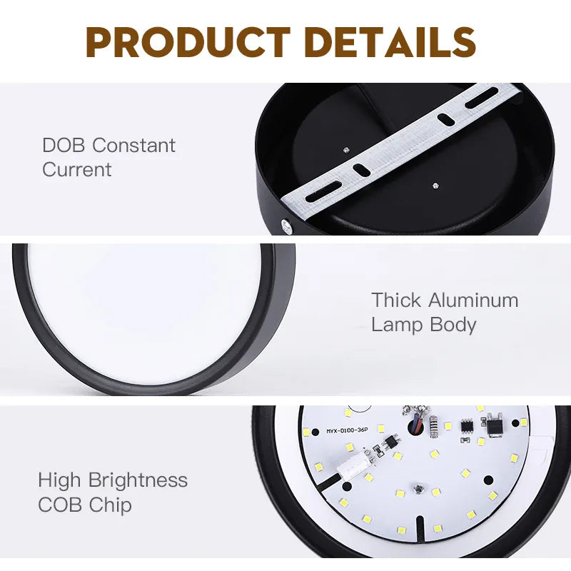 Ultra - Thin Led Spot Light Ceiling - Surface Mounted Lamp (10W 15W 25W) For Stylish Living Room