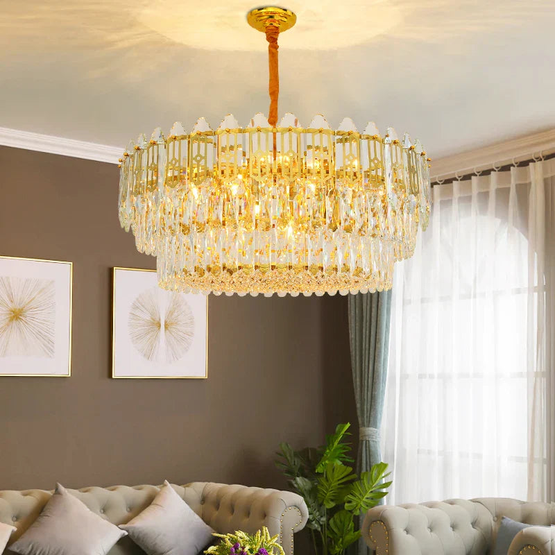 Elegant Post - Modern Crystal Chandelier - Stainless Steel Starry Lamp For Living Rooms Bedrooms