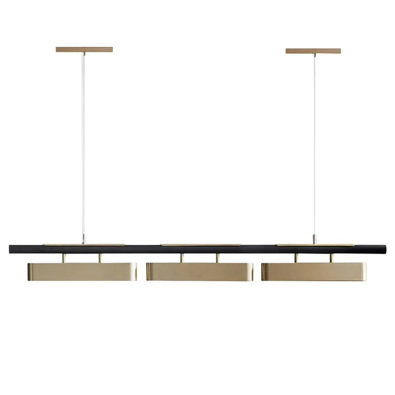 Elegant Black And Gold Led Chandelier - Contemporary Lighting For Dining Kitchen Rooms Pendant