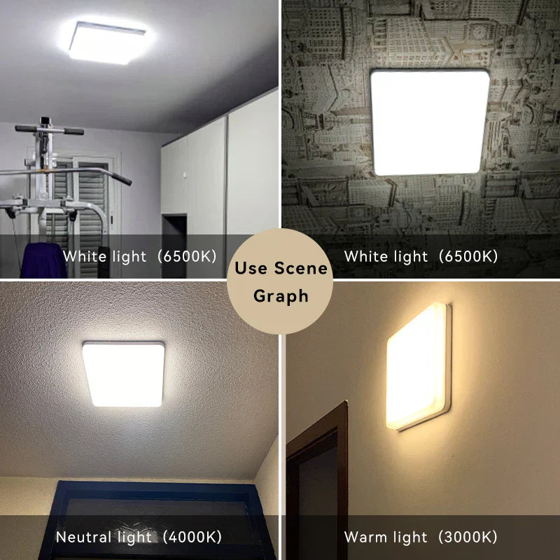 Modern Led Panel Light For Indoor Spaces - Versatile Round & Square Ceiling Lamp Fixture Ceiling