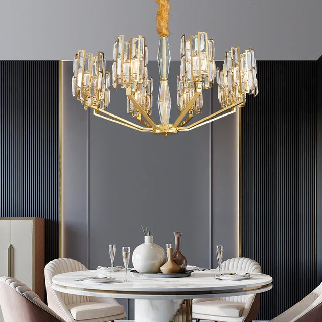 Stainless Steel Living Room Dining Chandelier - Designer Post - Modern Elegance For Villas And