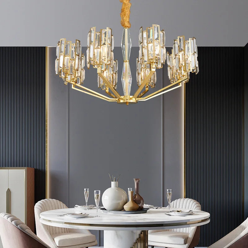 Stainless Steel Living Room Dining Chandelier - Designer Post - Modern Elegance For Villas And