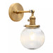 Permo Industrial Ribbed Globe Glass Wall Light - Stylish Switched Sconces For Kitchen Living Room