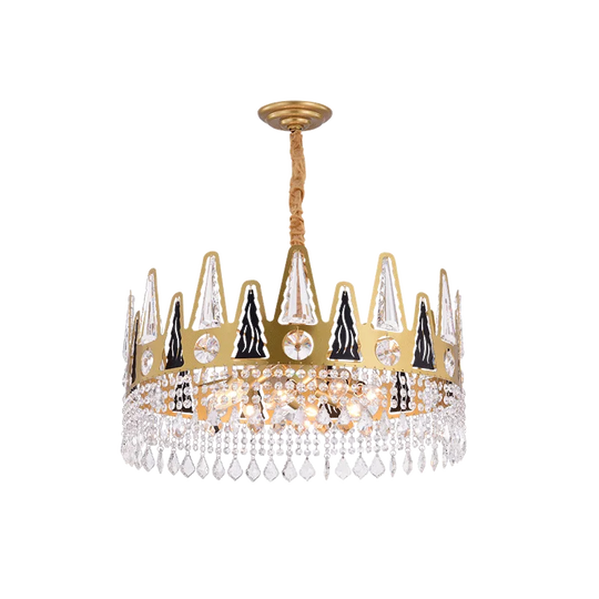 Elegant French Pastoral Golden Crystal Chandelier - Perfect For Living Rooms Dining Bedrooms And