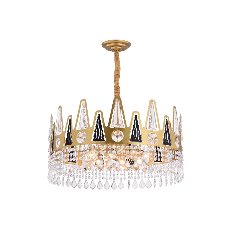 Elegant French Pastoral Golden Crystal Chandelier - Perfect For Living Rooms Dining Bedrooms And