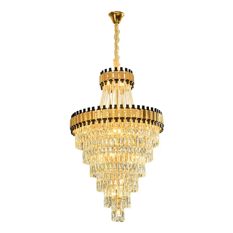 Duplex Building Chandelier - Post - Modern Light Luxury Crystal Elegance For Villas Living Rooms